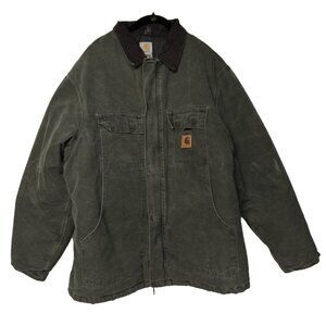 Carhartt Jacket XL Barn Chore Green Canvas C28 MOS